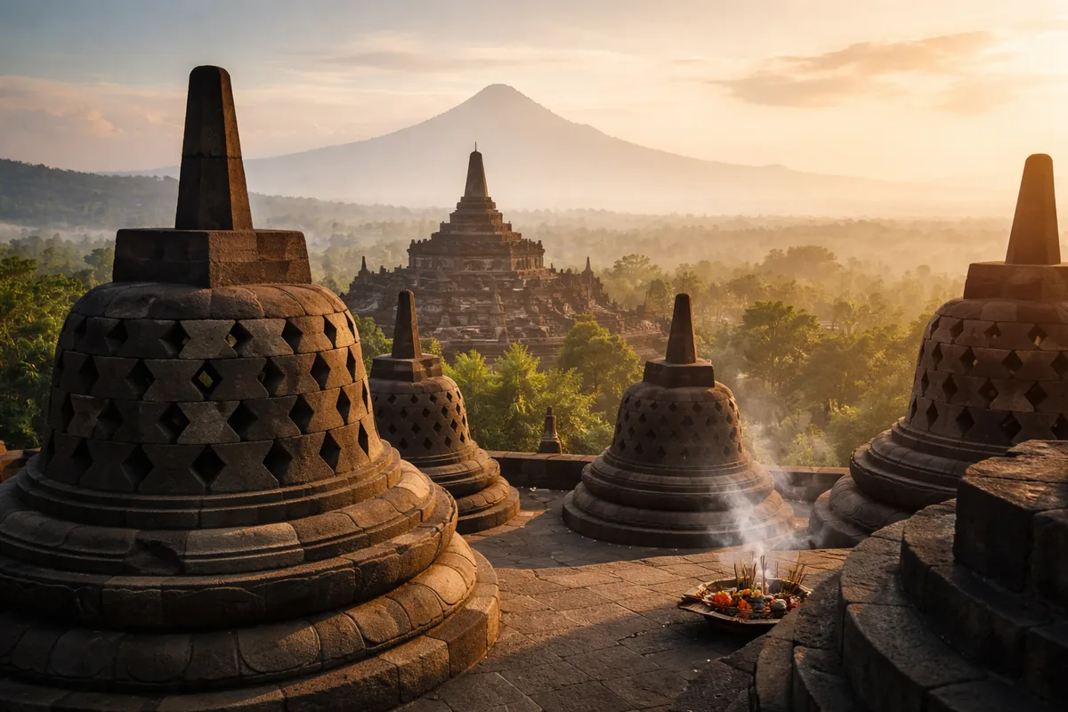 Quel est le rôle de Borobudur dans l'exploration du bouddhisme en Asie ?