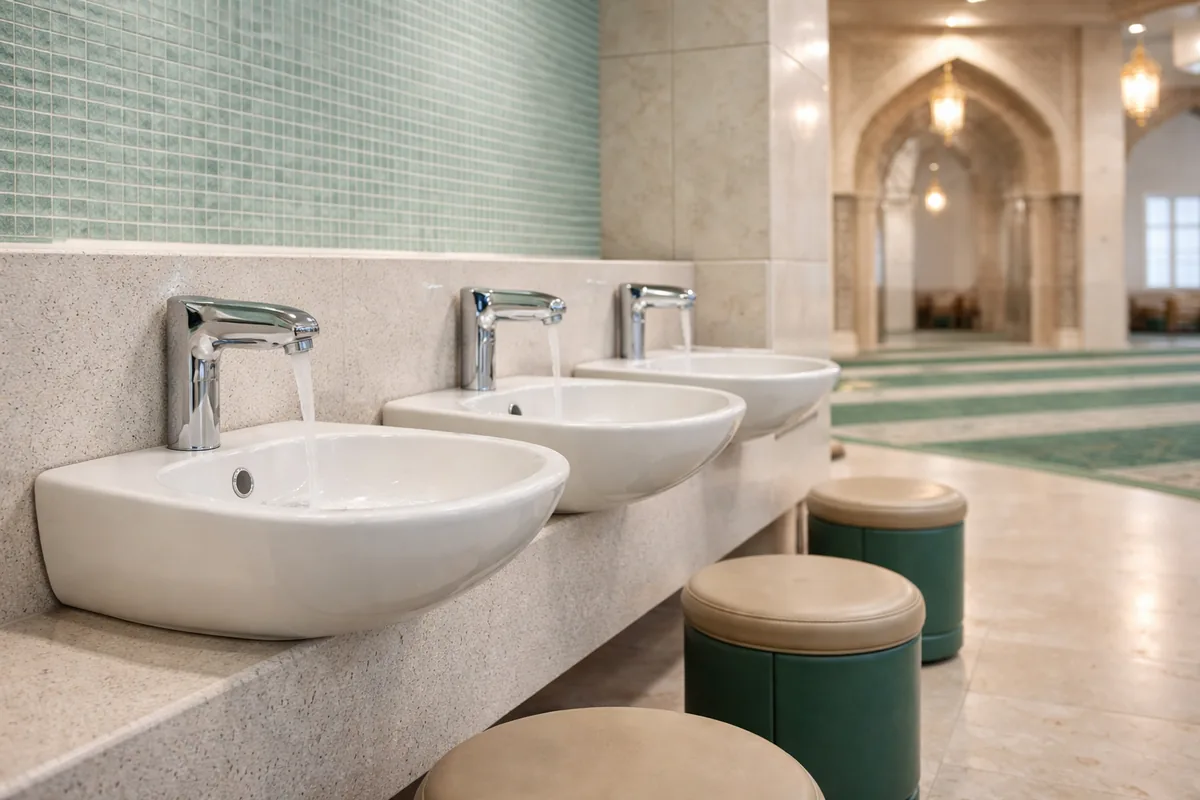 Quel est l'intérêt des lavabos d'ablutions en céramique antibactérienne pour mosquées